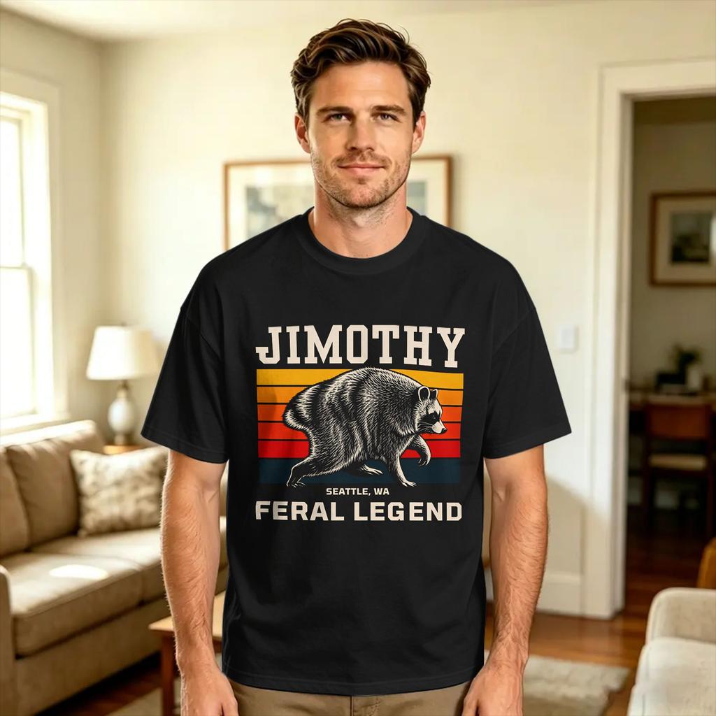 Team Jimothy Raccoon Supporter Funny Animal Design Tshirt Unisexs Classic Tshirts Summer Oneck Trendy Cool Tee Shirt