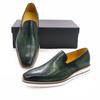 Men'S Leather Shoes Casual Shoes Green Fashion Comfortable Flat Shoes Handmade Classic Loafers Office Banquet Men'S Shoes