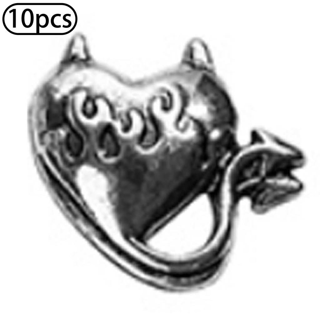 10Pcs Halloween Nail Charms Decorations 3D Metal Alloy Skull Cross Vintage Punk Style Nail Art Charms for DIY Manicure Nail Design Art Supplies