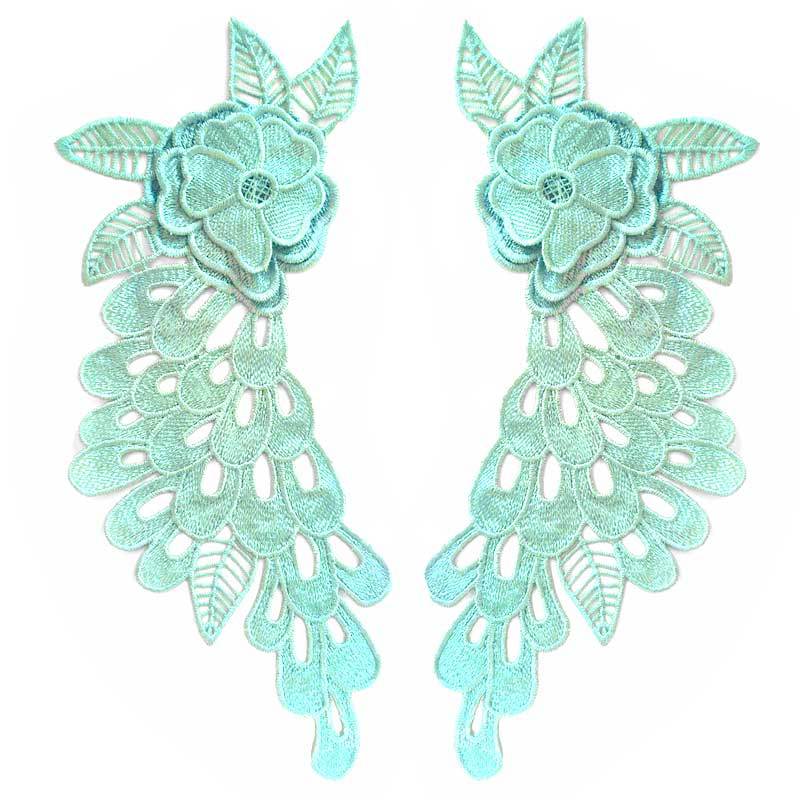 Кружевной воротник, растворимый в воде, вышитый корсаж из полиэфирного шелка, трехмерная полая пара, переводная картинка, крылья, аксессуары для DIY