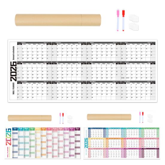 Очень большая наклейка на стену Календарь 2026 Многоразовая матовая доска для записей Дом Работа