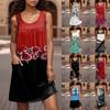 Ladies' Casual And Fashionable Round Neck Sleeveless Loose Printing Pocket Dress