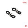50Pcs Rubber Anti-Slip Eyeglass Chain Ends Retainer Adjustable Rubber Eyeglass Strap Spectacle End Connectors Glasses Ring