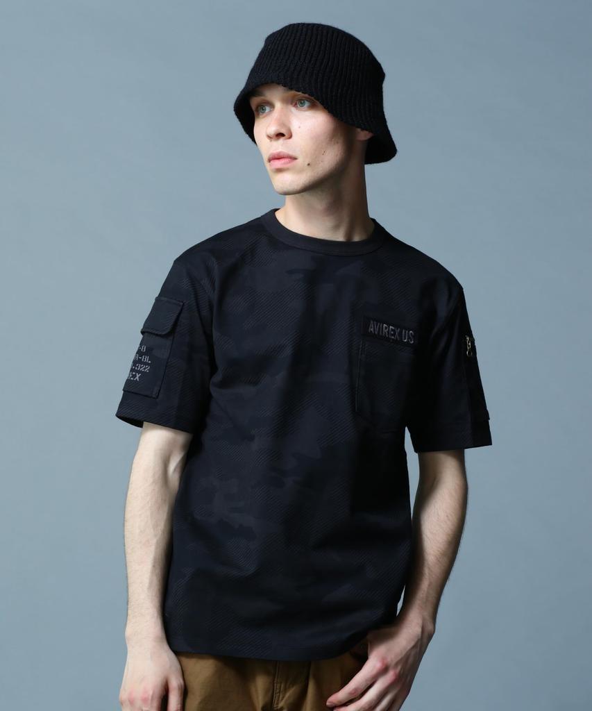 AVIREX FATIGUE T-SHIRT M black camo 783-5934010