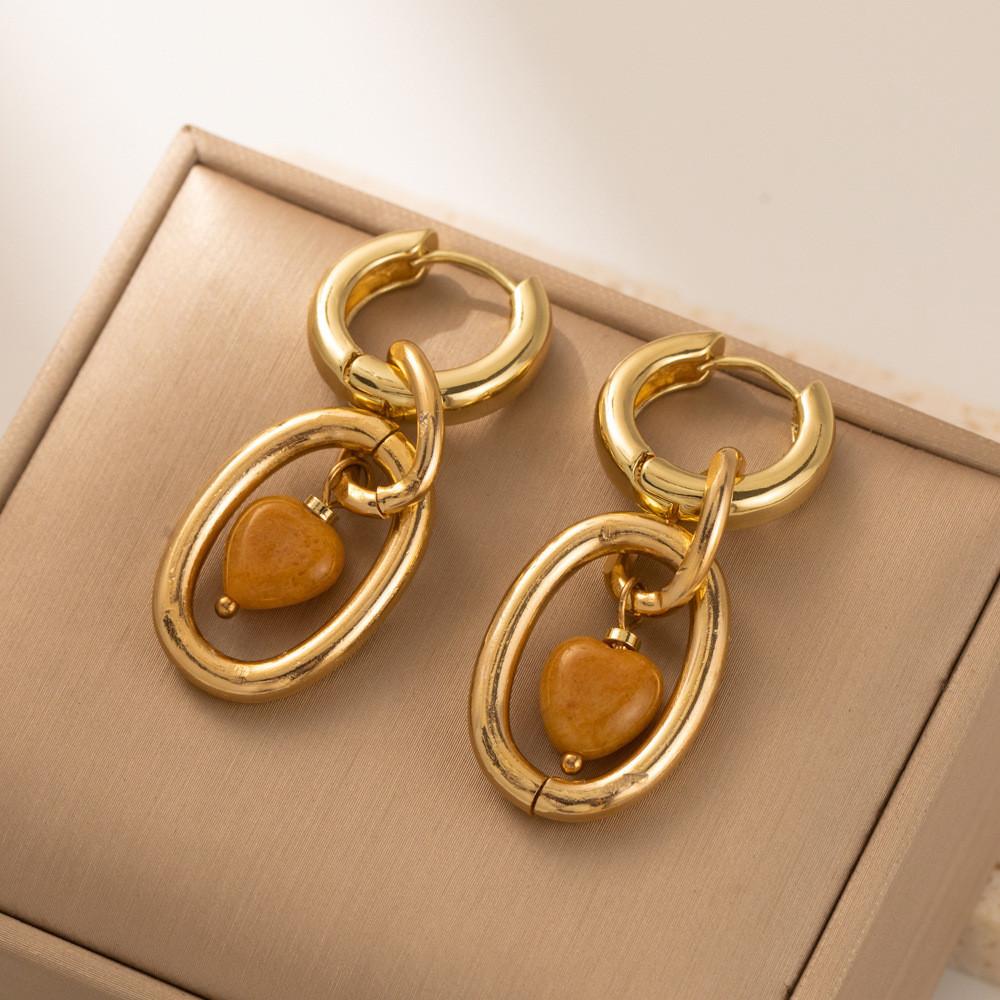 Heart Fashion Modern Shaped Earrings With Gold Plating For Women