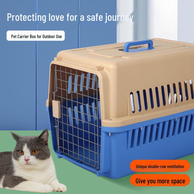 Pet Airline Carrier for Cats and Dogs - Portable Outdoor Cage for Small, Medium, Large Pets