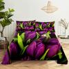 Tulip Bed Sheets Set With Pillows Case Flowers Bedsheet With Pillowcase 2 Pcs 3Pcs For Single Double Beds King Full Twin Size