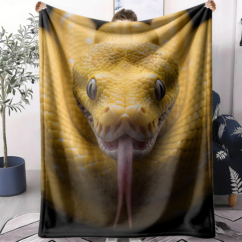 Snake Throw Soft Flannel AC Blanket Lightweight Summer Nap Throw Cozy Blanket for Sofa Bed Travel Home