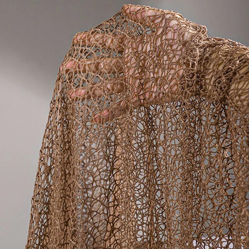 1 ярд Авокадово-зеленая Полая Сетка Марля Неровная Извилистая Текстура Креативное Платье DIY Одежда Швейная Ткань Упаковка Букета