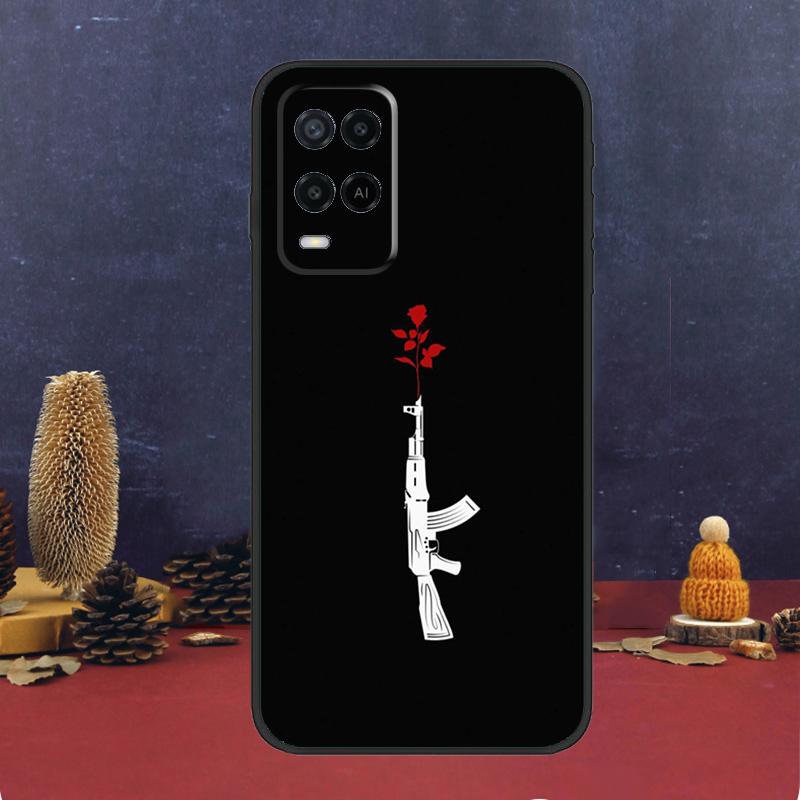 AK 47 Gun For OPPO A58 A78 A98 A15 A16 A17 A76 A96 A77 A52 A72 A5 A9 A79 A94 A74 A57S A53S A54S Case