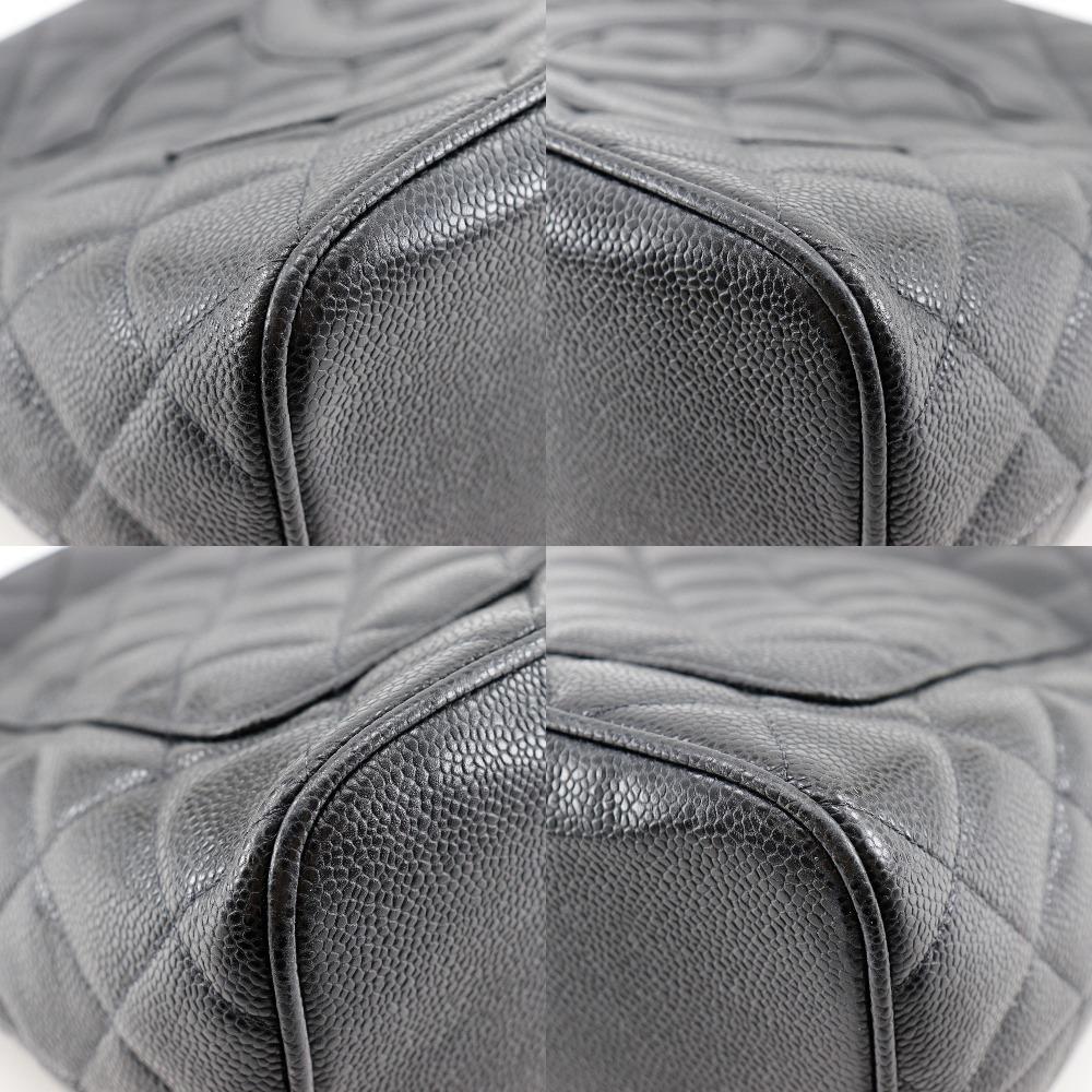 CHANEL Medallion Tote Tote Bag A01804 COCO Mark Matelasse black Caviar skin Women Used