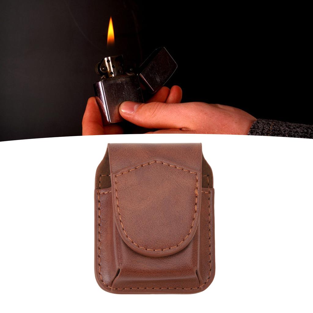 Чехол для зажигалки с поясным ремнем Держатель из ПУ Противоударный Мягкая подкладка Магнитная застежка Поясной чехол для зажигалки для улицы