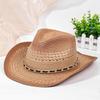 Western cowboy hat male retro ethnic style jazz hat children show face small straw hat sunscreen sun hat wholesale