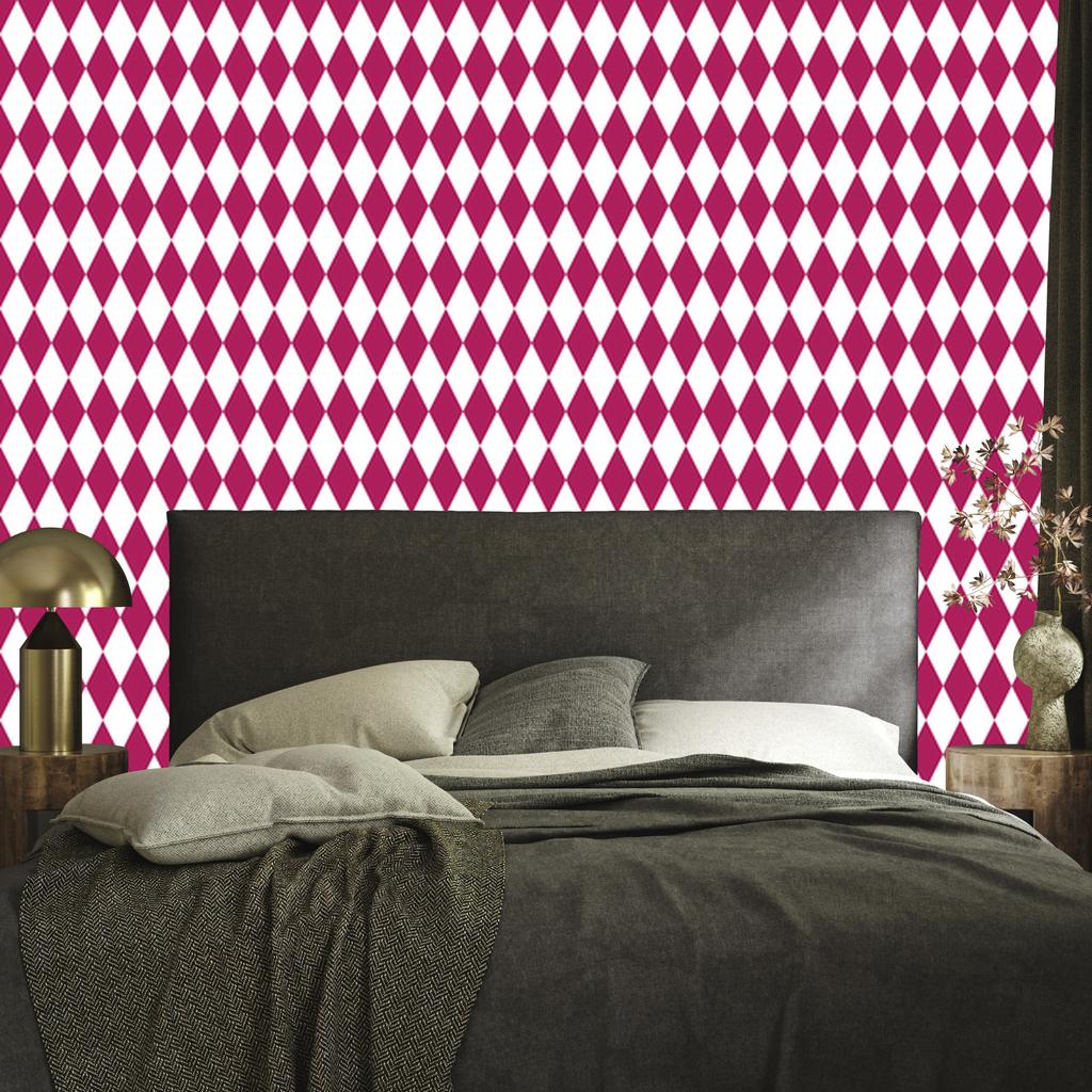 Harlequin Diamonds Wallpaper Purple, White and Powder Pink 50x1000
