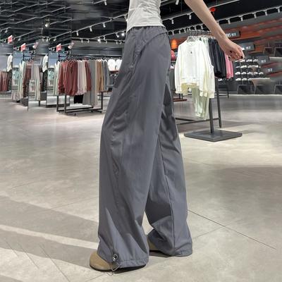 Женские повседневные брюки цвета темно-серого хаки быстросохнущие - Летний тонкий вариант, трансформируемый дизайн, свободные широкие брюки для миниатюрных