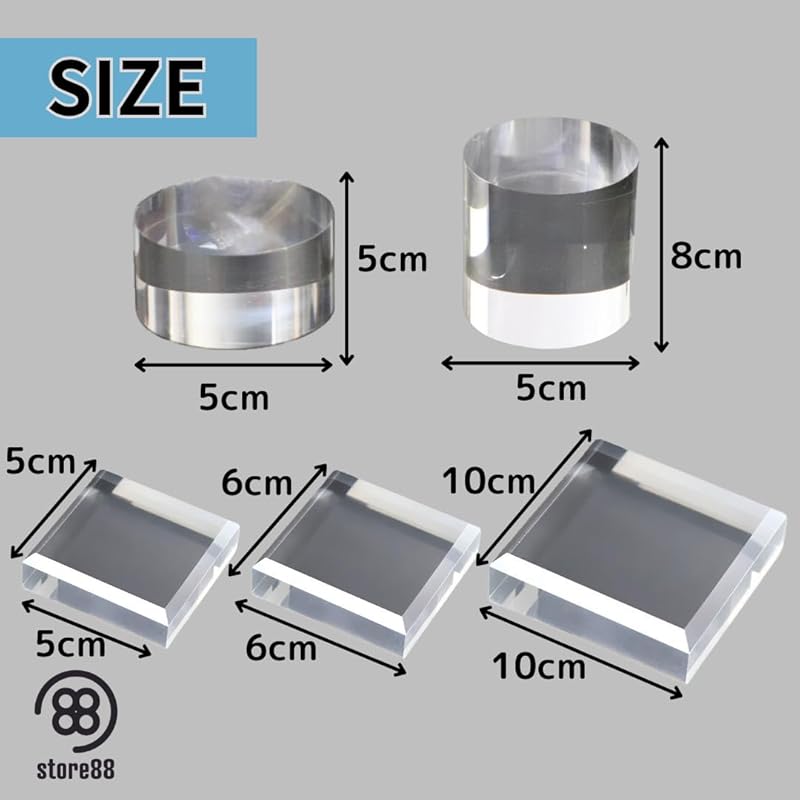 Store88 акриловый блок акриловая подставка для фотоблока основание акриловая панель дисплей прозрачный (Квадрат 10см x 10см)