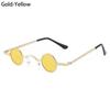 Retro Hip Hop Metal Frame Shades Punk Sun Glasses Small Round Sunglasses