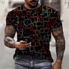 Summer Men T-Shirt Multicolor Plaid Color Changing Men's T-Shirt 3D Men's Casual Top Short Sleeve T-Shirt