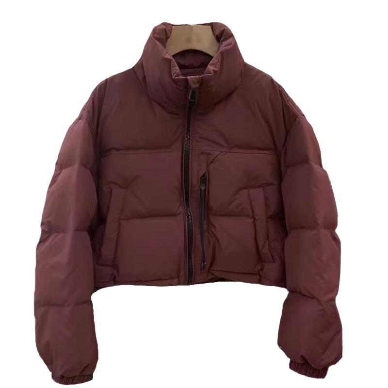 Повседневная короткая куртка-пуховик женская зимняя утолщенная свободная модель воротник-стойка маленькая куртка-хлеб теплая куртка