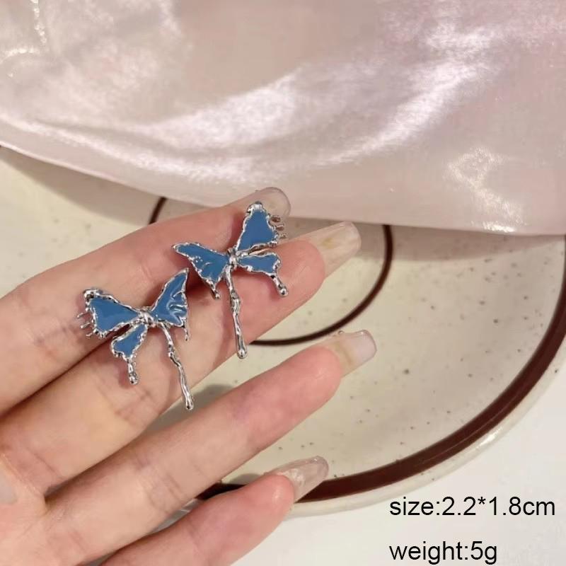 New Blue Color Geometric Earrings for Women Bohemian Flower Butterfly Pendants Female Dangle Earrings 2024 Aretes De Mujer
