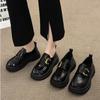 Ретро-лоферы из искусственной кожи на платформе для женщин, модная женская обувь с мягкой подошвой, весна-осень, новые дизайнерские черные туфли-лодочки, женская обувь