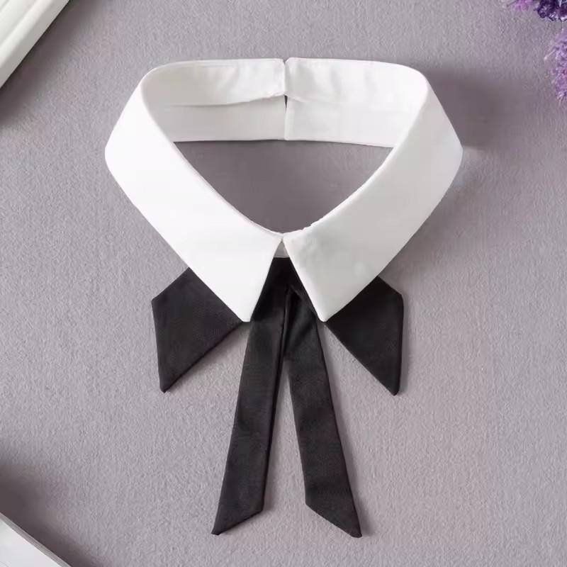 Vintage Embroidery Fake Collar For Women White Lace Hollow False Detachable Collar Lapel Shirt Tie Necklace Clothes Accessory
