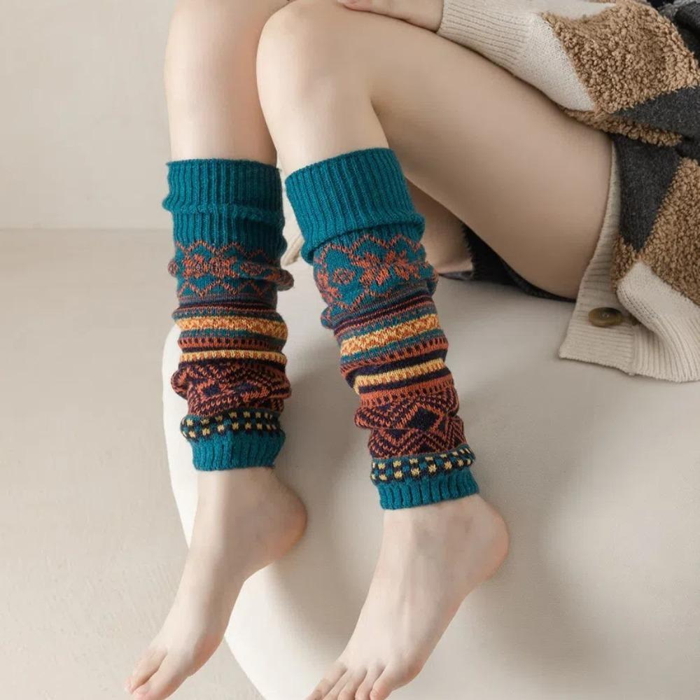 Гетры Вязаные Защитники Ног Утолщенные Чехлы для Стоп Модные Носки с Напуском Осень