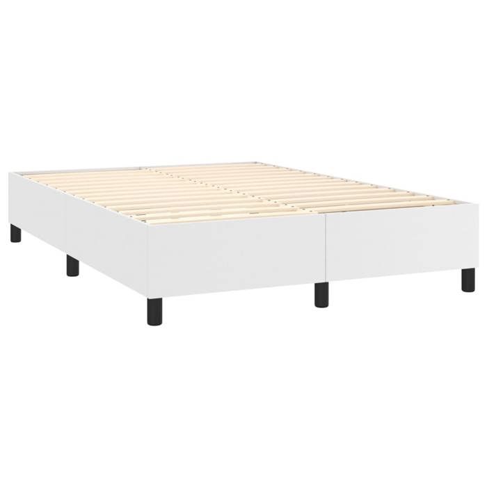 Maison Exclusive - Sommier à lattes de lit avec matelas Blanc 140x200cm Similicuir