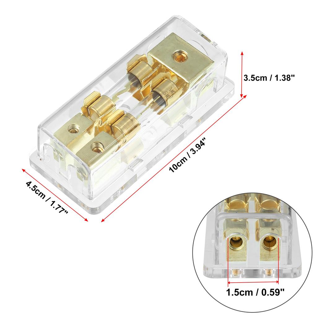 uxcell Держатель предохранителя AGU 60A калибра 4 8 AWG, 2-полосный распределительный блок, разветвитель для автомобильной аудиосистемы