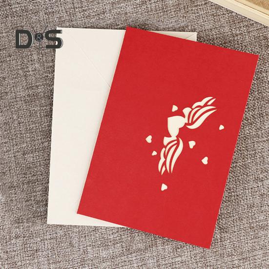 Открытка-раскладушка в виде 3D-сердца Поздравительная открытка ко Дню святого Валентина Автоматическая раскладная открытка ко Дню матери Подарок на годовщину