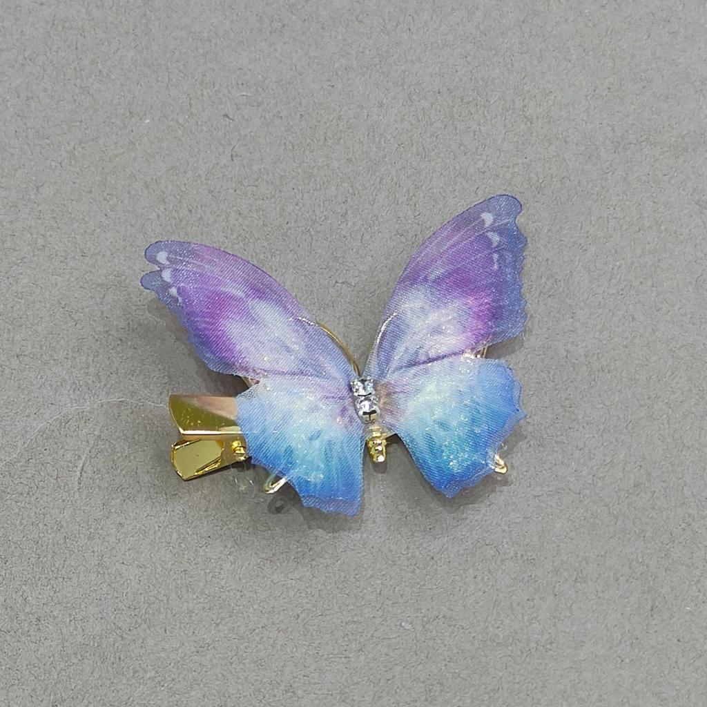 Градиентная заколка-бабочка для детей - симпатичная заколка-уточка из сетки и сплава, идеально подходит для стилей ханьфу и феи