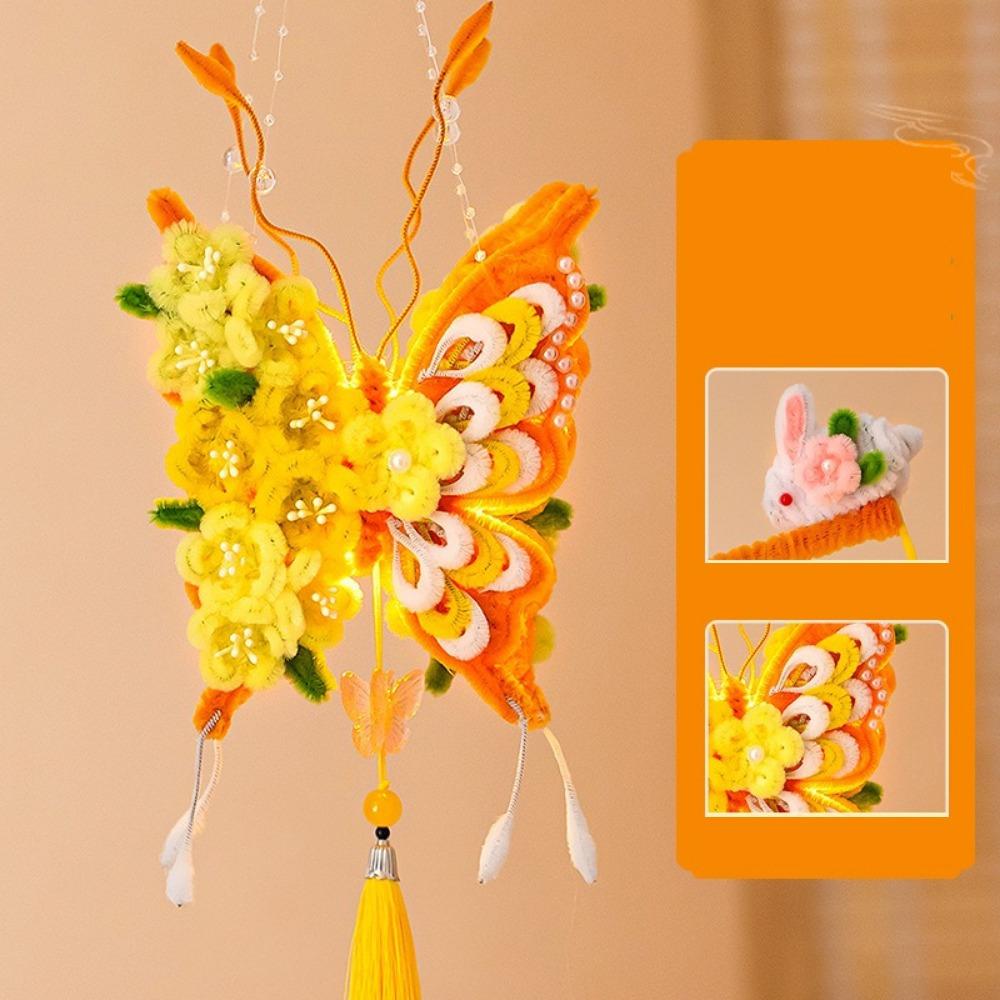 DIY Material Kit Twisted Stick Butterfly Lantern Handmade Butterfly Flower Lantern Hanfu Props