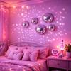 5Pcs Semicircle Mirror Disco Ball Wall Art Metallic Reflective Ball Ornament  Party Background Decor