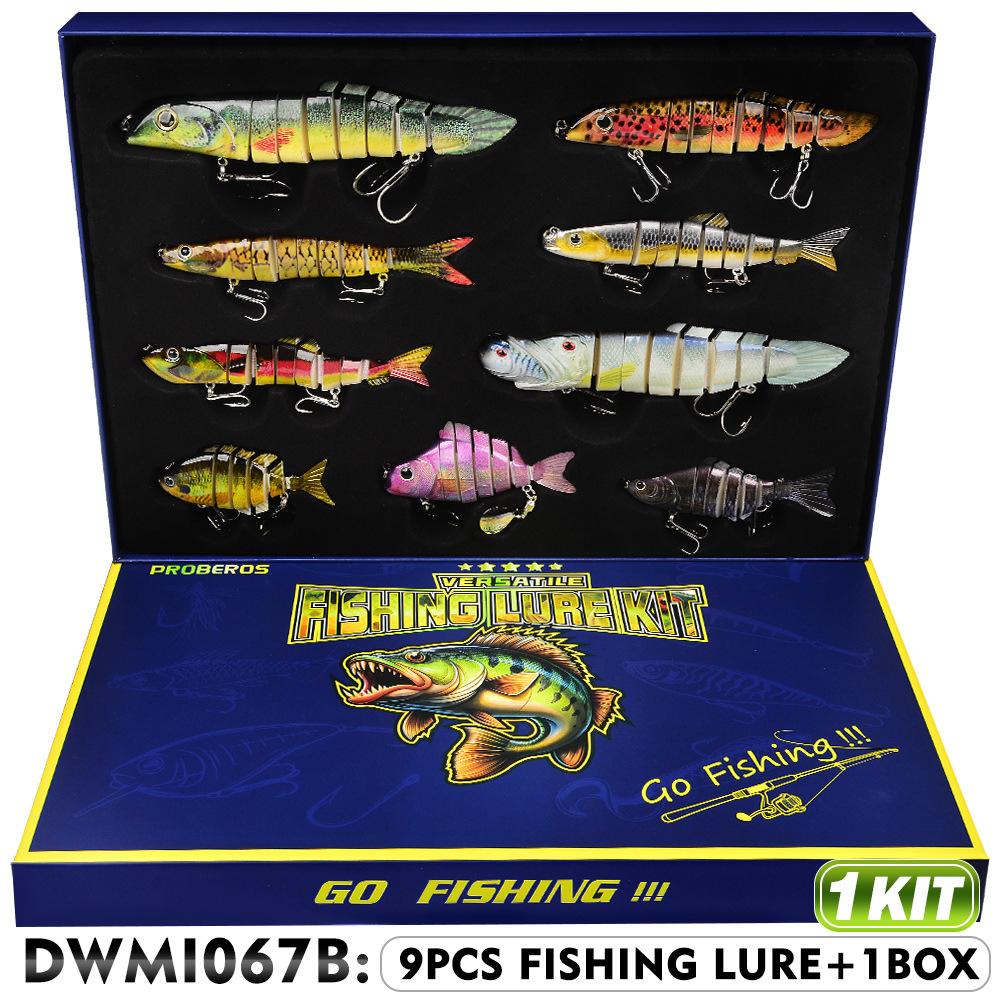 Multi Jointed ABS Material Fishing Lures Kit Lifelike Swimbaits for Bass Pike Trout Carp Freshwater Saltwater Fishing Gift Box