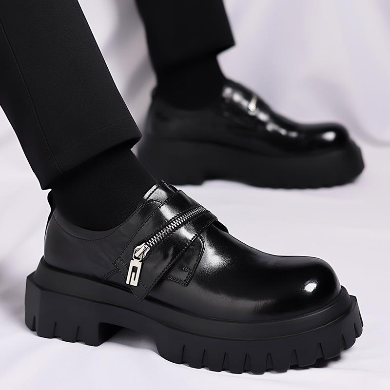 Мужские кожаные туфли дерби, толстая подошва, дизайн в британском стиле, для отдыха, вечеринки, бизнеса, офиса, роскошная обувь для взрослых, коричневые и черные