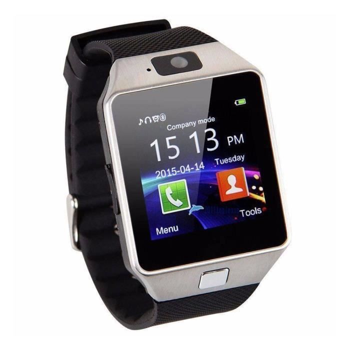 DZ09 Montre Argent Intelligente Numérique Bluetooth