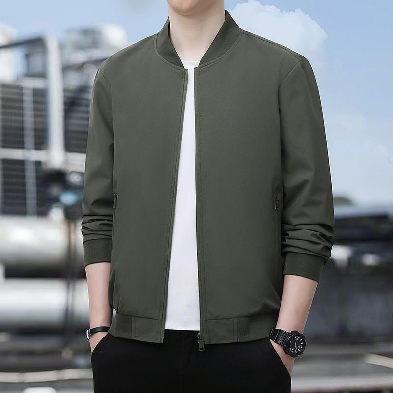 2026 Mens Casual Business Jacket Loose Fit Stand Collar Baseball Coat