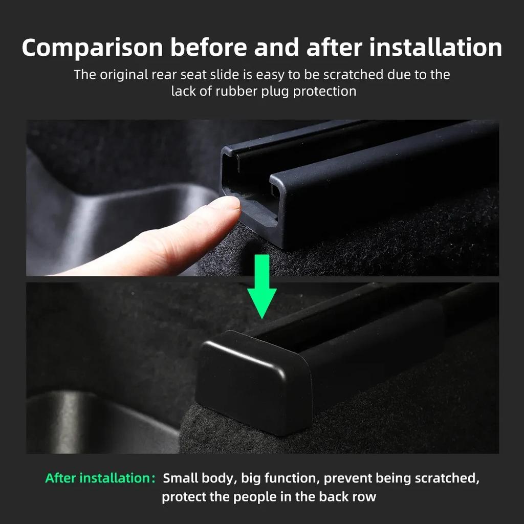 4 шт. Защитные накладки на салазки сидений для Tesla Model Y Аксессуары 2025 2025 2025 Передние Задние Торцевые Элементы Защитные Коврики для Защиты от Сдвига Заднего Сиденья