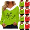 Women's T Shirt Tee Christmas Shirt Long Sleeve Party Christmas Fleece Collar V Neck Top