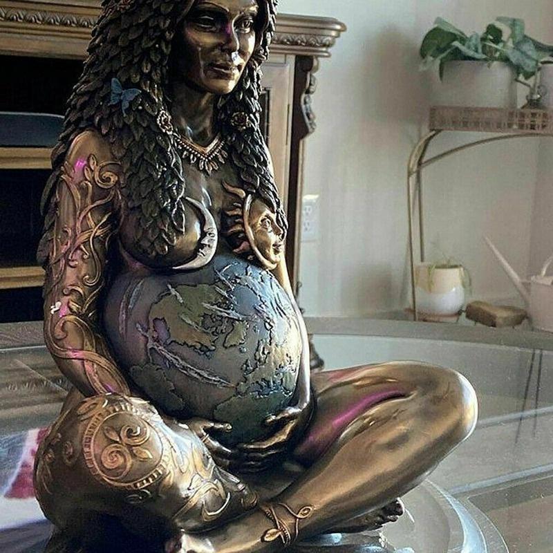 Эфирная Мать-Земля, скульптура Гайи, художественная статуя, раскрашенная фигурка, Великобритания