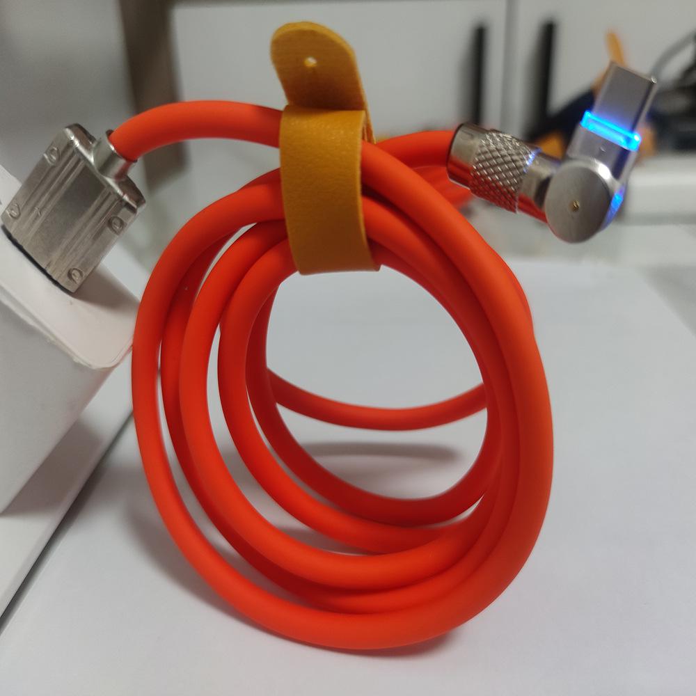 Кабель для сверхбыстрой зарядки и передачи данных Type-C из цинкового сплава мощностью 120 Вт с вращением на 180°, 6 А