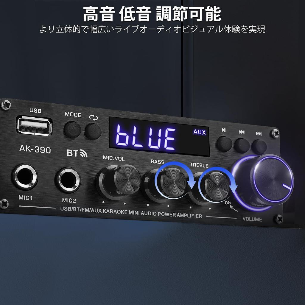 Bluetooth Amplifier HiFi Stereo Power Amplifier Receiver Channel 2X40W Mini Amplifier Small Home Audio Amplifier Control for Speakers Input 5.0 2.0