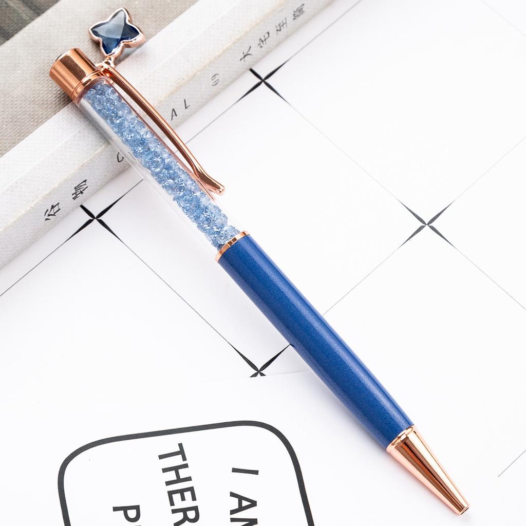 1 шт., шариковая ручка, школьные принадлежности, канцелярские принадлежности, офисные металлические кристаллы, вращающийся люксовый бренд, высокое качество, медсестра, бриллиант, розовое золото, клевер