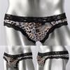 Comfortable Mens Underwear Hollow Out Leopard Low Rise