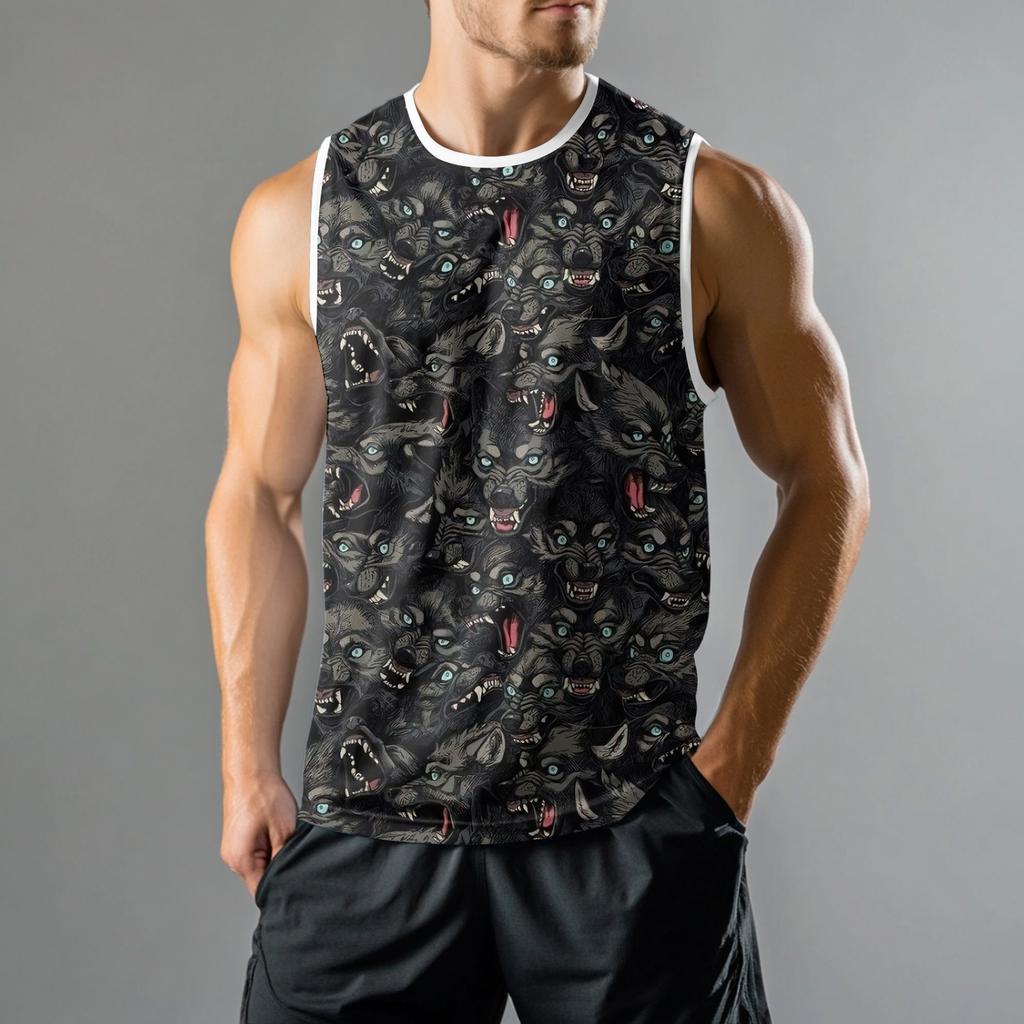 Мужская мода принтованный спортивный повседневный жилет без рукавов