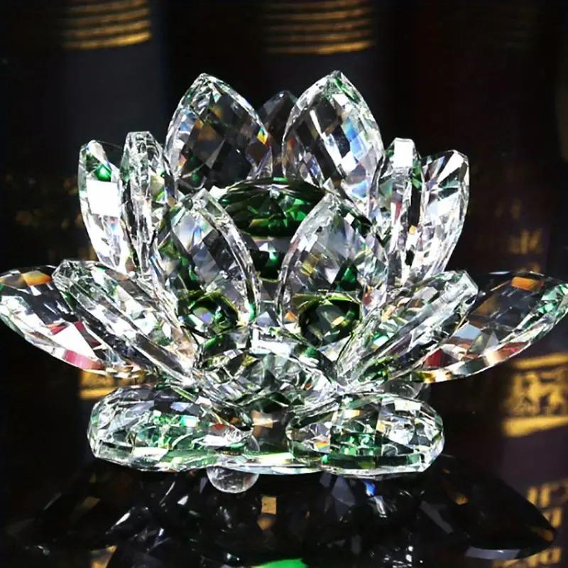 1PC Multi-Colored Glass Home Lotus Decor Exquisite Crystal Lotus Decorations Party Ornament Transparent Table Centerpiece Wedding