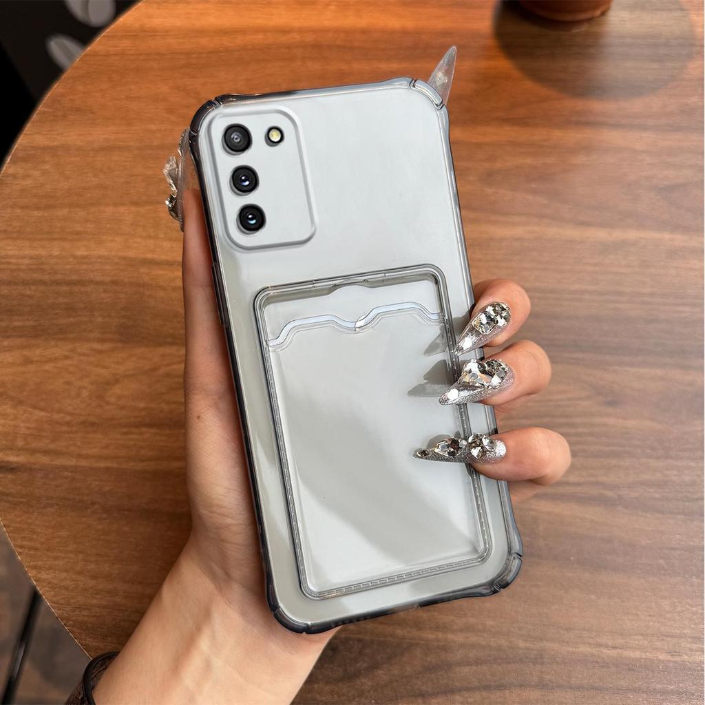 Прозрачный противоударный чехол для Samsung Galaxy S20 FE с держателем для карт