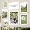 Green Mountain Dandelion Bike Grass Leaf Wall Art Canvas Painting Nordic Posters And Prints Wall Pictures For Living Room Decor