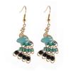 [K4187] - Дизайнерские серьги золотисто-зеленого цвета «Павлины».