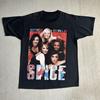 Винтажная футболка с графикой Spice Girls, Поп-группа 90-х, Черная унисекс футболка